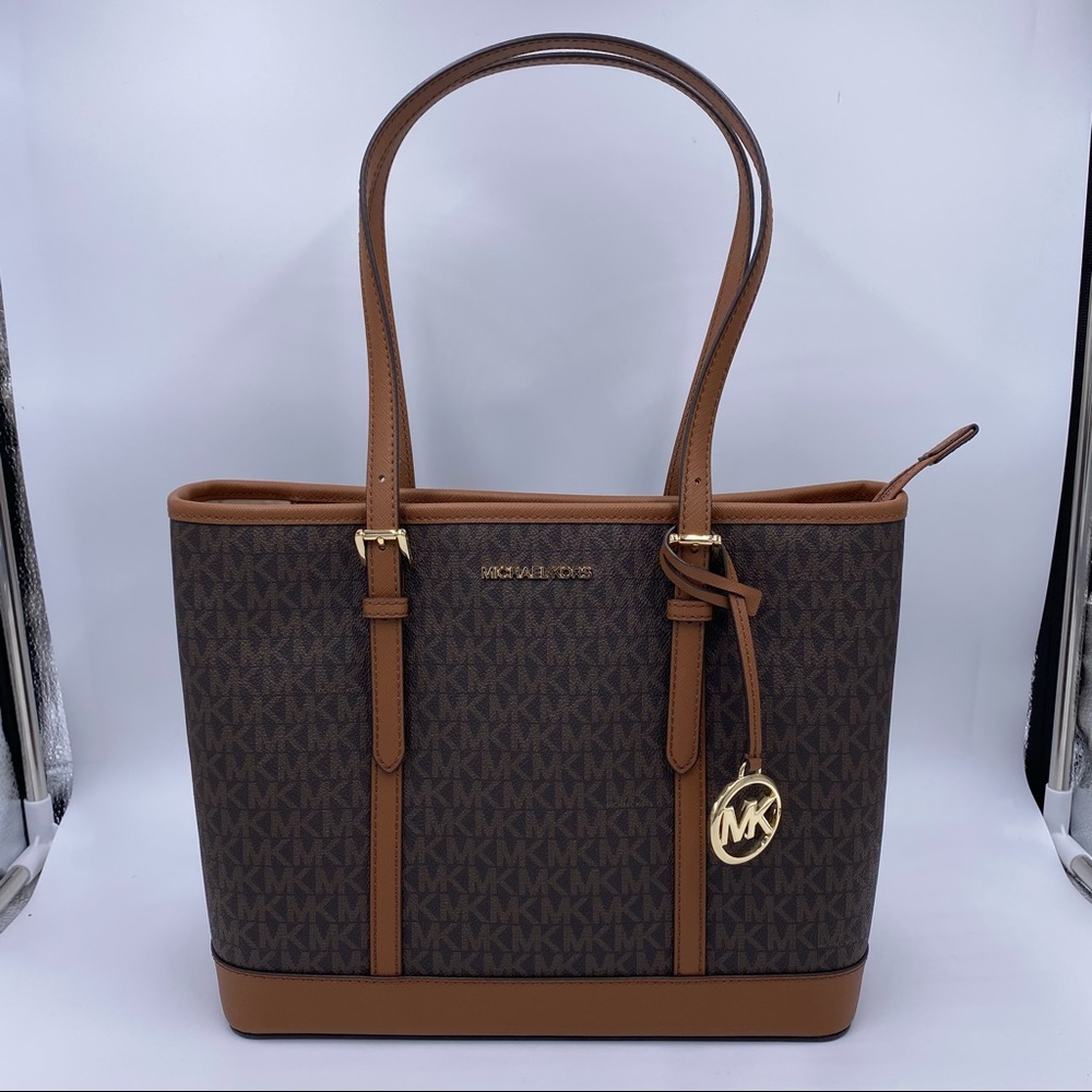 Michael MK JET SET Travel Lg. Signature Tote - Picture 1 of 12